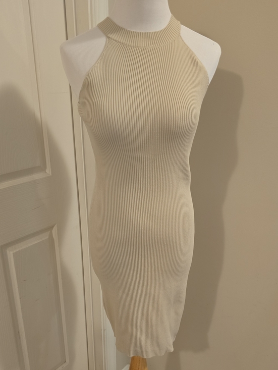 Sincerly Jules Dresses & Skirts - Sincerely Jules Cream Ribbed Halter Midi Dress